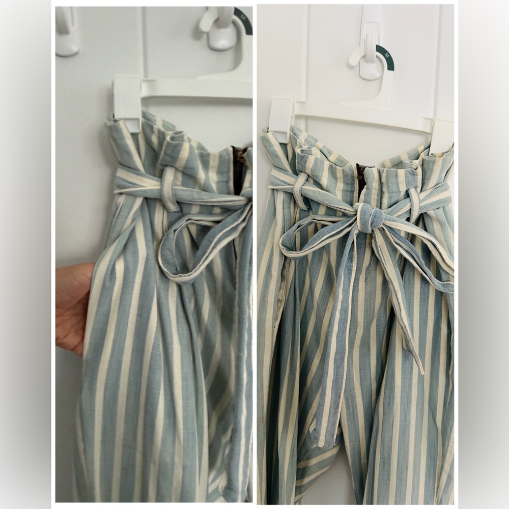 FRAME DENIM STRIPED PAPERBAG TIE PANTS - Picture 3 of 7